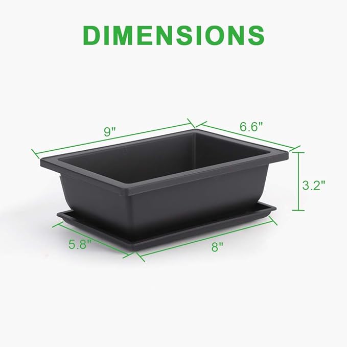 GROWNEER 6 Pack 9 Inch Bonsai Pots - Image 2