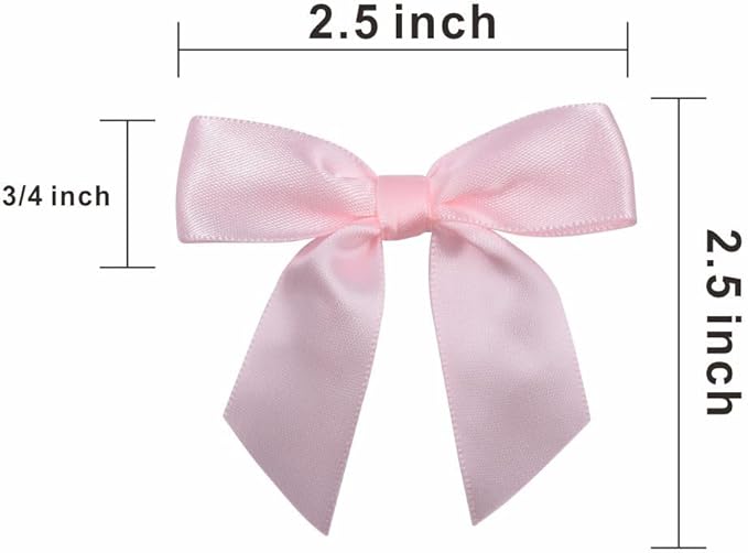 2.5" Hgzgch Light Pink Satin Ribbon Bow - Image 2