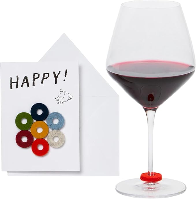 Graf Lantz - Wine-Ote's Merino Wool Wine Glass Charms 7 Count - Drink Markers - by GrafLantz