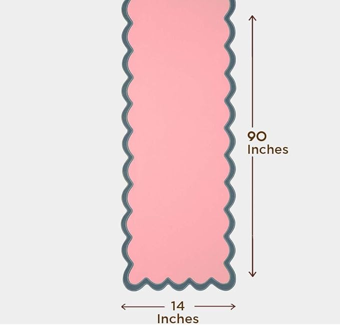 Folkulture Table Runner | Table Runners 90 inches Long | Scallop Table Runner - Image 3