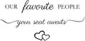3 Pcs Wedding Seating Chart Decal Stickers DIY Our Favorite People Your Seat by Unknown
