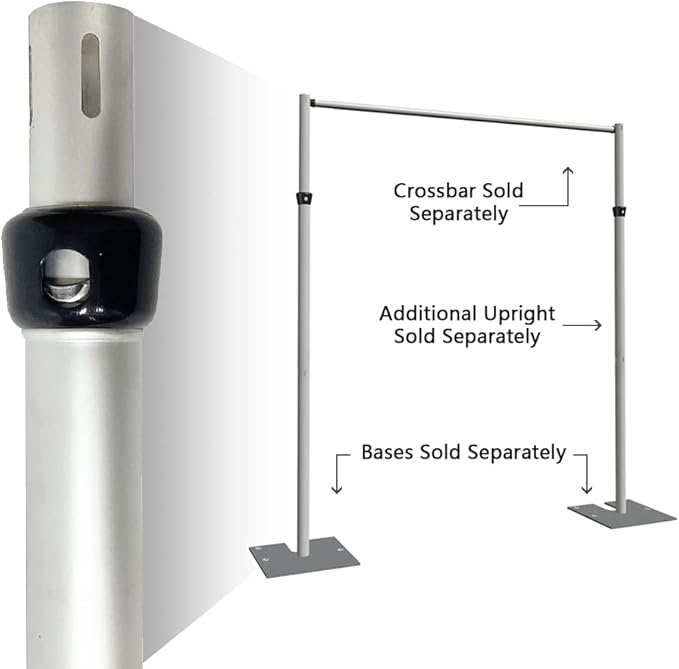 Portable Pipe and Drape Heavy Duty Backdrop Stand, ADJ Metal Frame and Heavy - Image 4