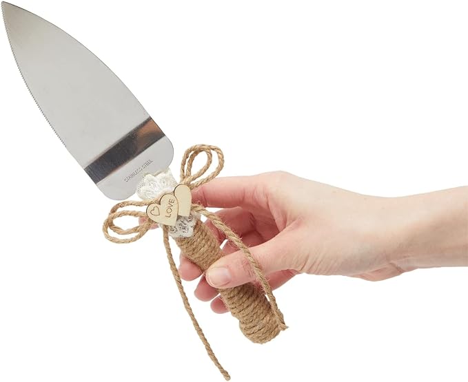 Juvale Wedding Decor Rustic Cake Knife & Server Set - Image 6