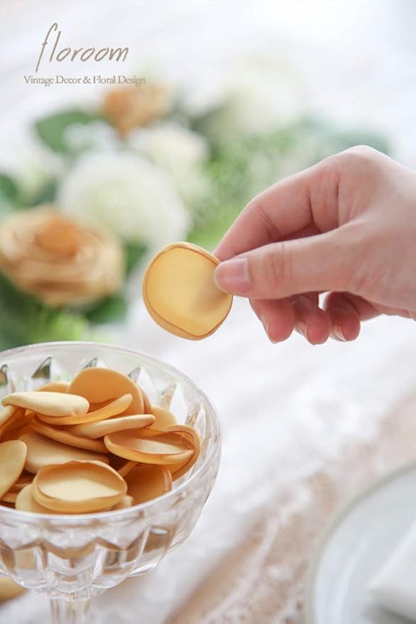 Floroom 300pcs Rose Petals Gold Faux Silk Flower Petals - Image 3