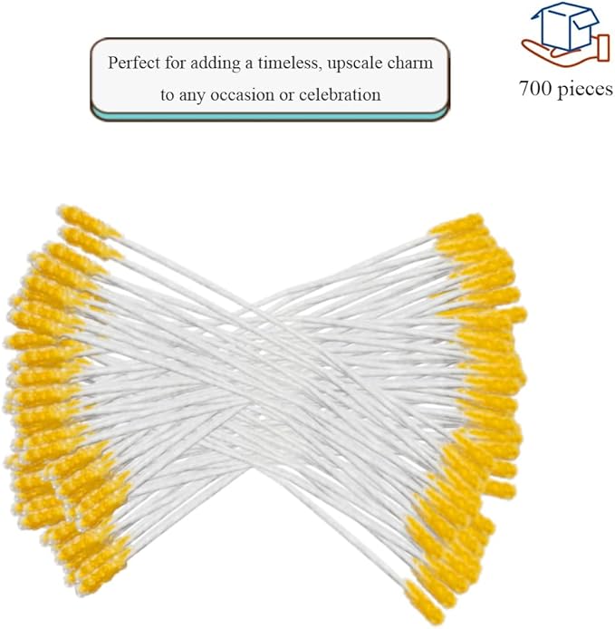 HAHIYO 700Pcs 2mm Yellow Double-Head Flower Stamen - Image 5