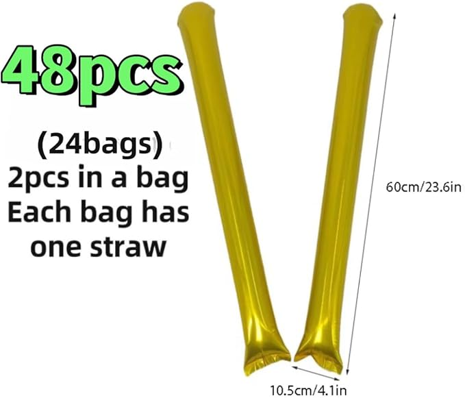 48pcs Round Head Boom Sticks Thunder Sticks Cheering Sticks Team Spirit Plastic - Image 2
