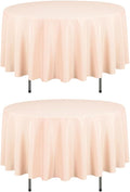 LTC LINENS 2 Pack 90 Inch Round Tablecloth Peach by LTCLINENS