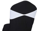 VDS Pack of 25 PCS | White | Spandex Chair Sashes Bows Without Buckle | Stretch by VDS