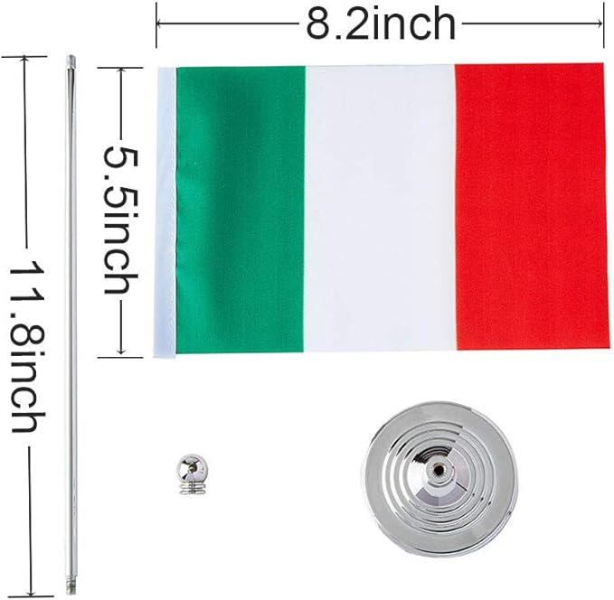 Italy Flag Italian Flags, Small Mini Italian Desk Flag, Used - Image 2