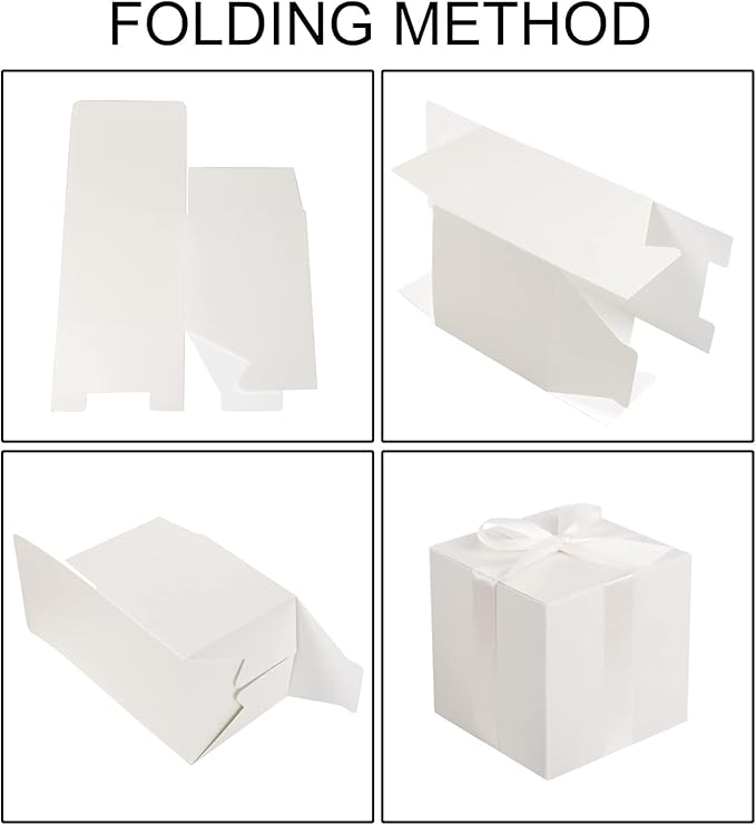 COTOPHER Small Gift Boxes 25 Pack 5x5x5 inches White Gift Boxes - Image 6