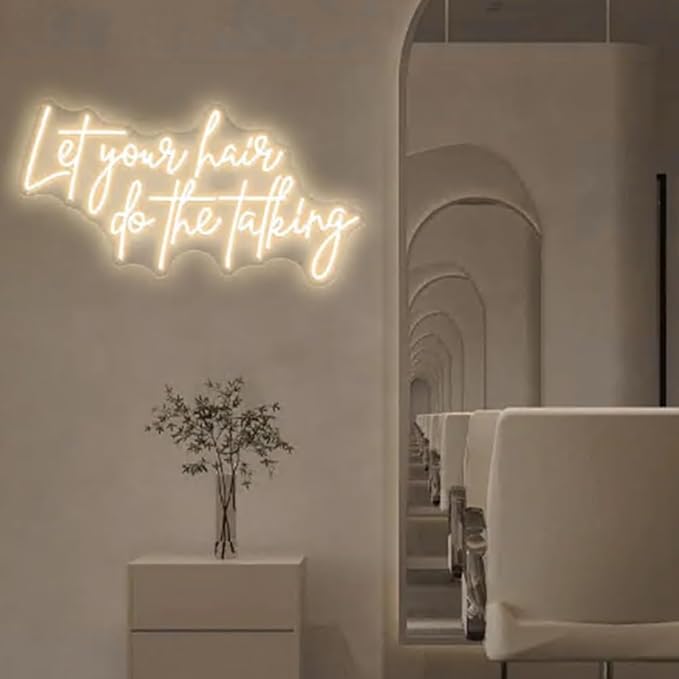 Let your hair do the Talking Neon Sign, Hair Salon Neon Beauty Room Decor by BELISAMA
