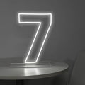 Number 7 Neon Sign for Birthday, 16.54" Cool White USB Battery Powered Led Neon by LIYUNEON