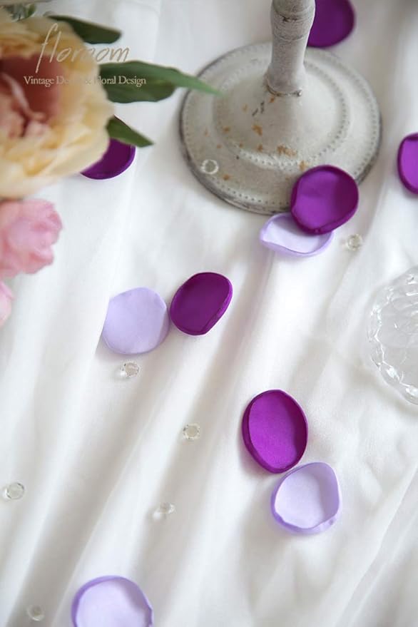 Floroom 300pcs Rose Petals Purple Lilac Fake Faux Silk Flower Petals - Image 3