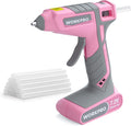 WORKPRO Pink Cordless Hot Melt Glue Gun, 7.2V Rechargeable Fast Preheating Glue by WORKPRO