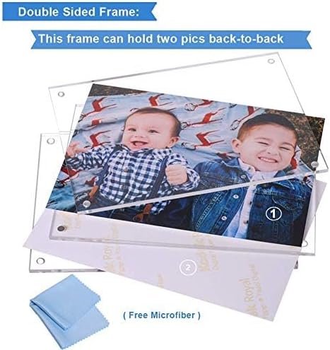 1Pack Acrylic Picture Frame, 5x7 Clear Double Sided Photo Frame, Magnetic Photo - Image 3