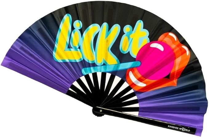 Kandies World UV Reactive Custom Festival Folding Hand Fan by KandiesWorld