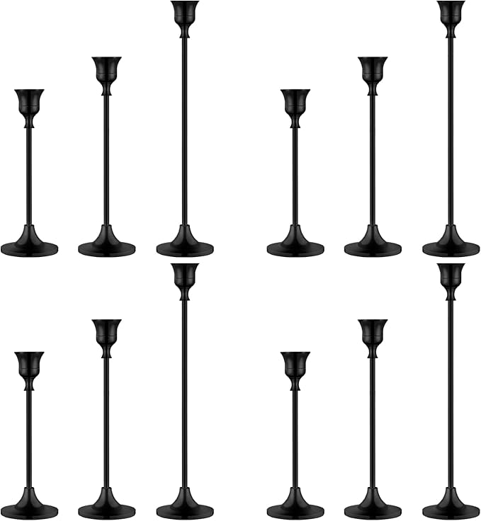 Vintage Black Candelabra Candle Holders by BEZURA