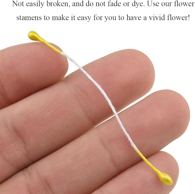 HAHIYO 700Pcs 3mm Yellow Pearl Straight-head Artificial Floral Pistil - Image 5