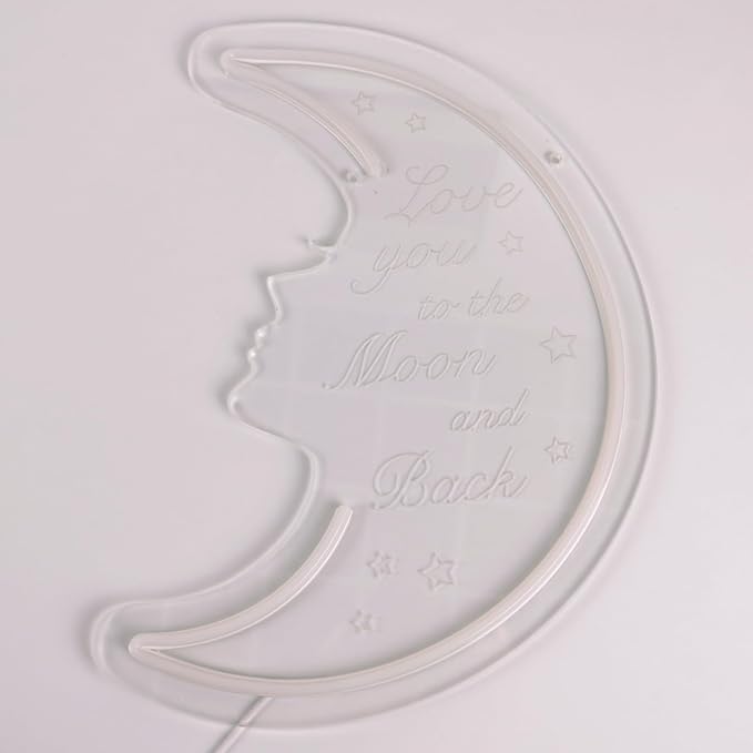 Moon Neon Light Sign for Wall Decor, 5v USB Powered & Dimmable Love You to the - Image 8