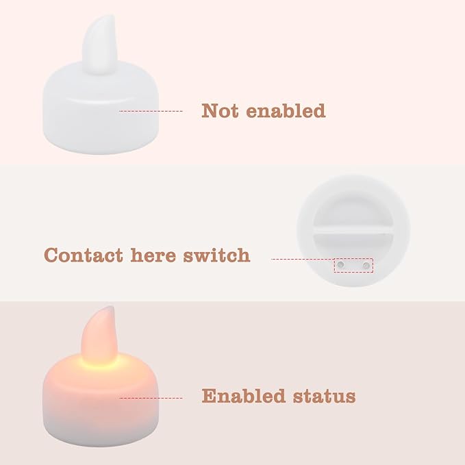 24pcs Warm White Flameless Waterproof LED Floating Candles, Battery Powered - Image 3
