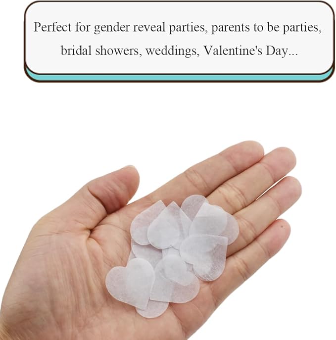 HAHIYO 0.78Inch White Heart Tissue Paper Confetti Table Decoration Confetti Dot - Image 5