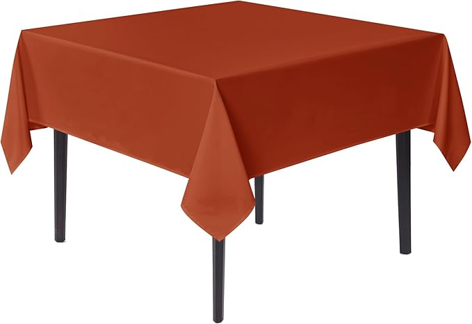 sancua Square Tablecloths 85x85 Inch Rust by sancua