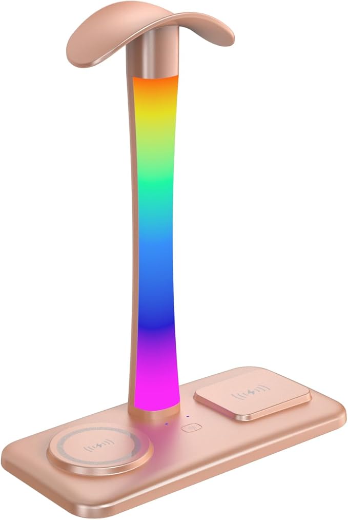 Headphone Stand with Wireless Charger, Gaming HeadsetStand with RGB Light Mode - Image 9