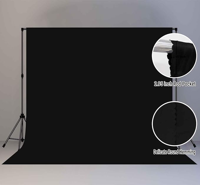 10x10ft Big Black Screen Backdrops Solid Black Photo Backdrops - Image 2