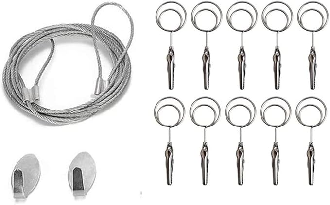Multi-Purpose Steel Wall Hanging Photo Display Cable Wire Rod - Image 8