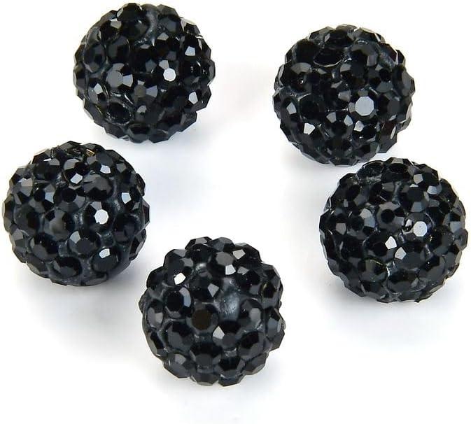 25pcs Adabele Grade A Suncatcher Crystal Rhinestone Pave Loose Beads 10mm Jet by AdabeleLLC