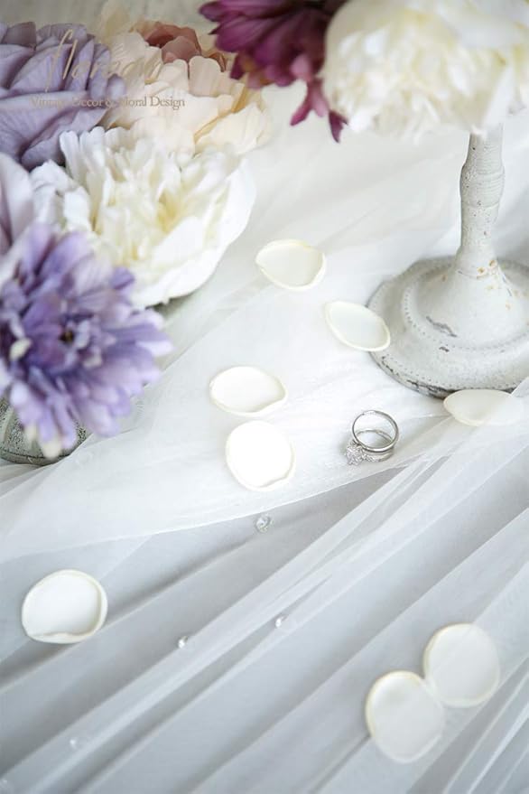 Floroom 300pcs Rose Petals Ivory Faux Silk Flower Petals - Image 2