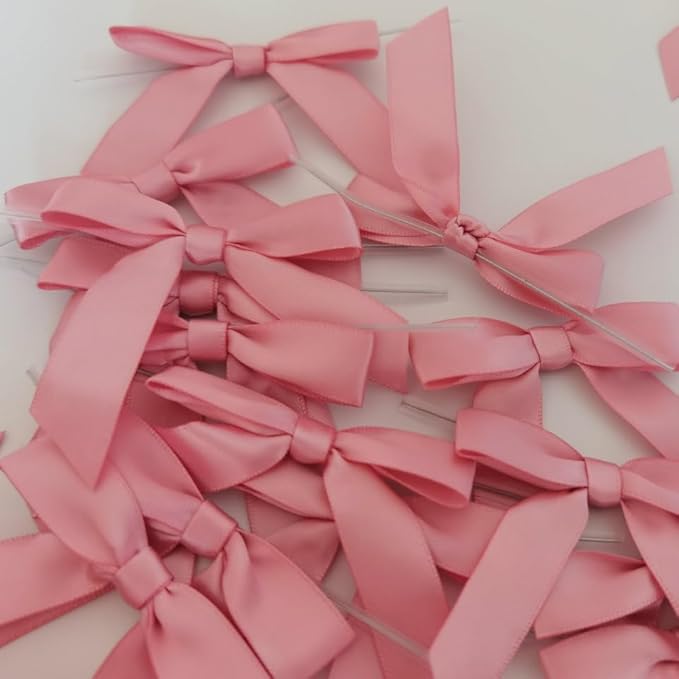 50pcs 2-1/2" Rose Gold Satin Ribbon Bows - Image 8