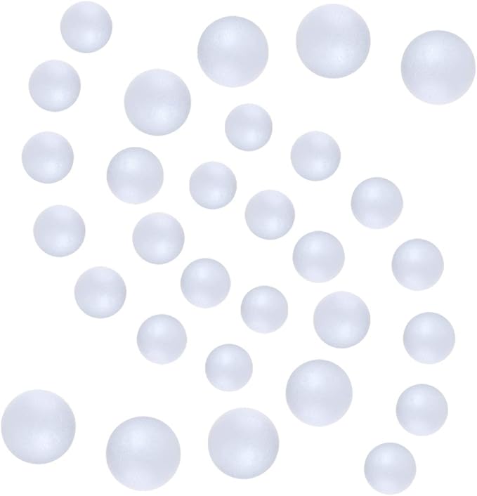 121 PCS 7 Sizes White Foam Balls Polystyrene Craft Balls by CCINEE