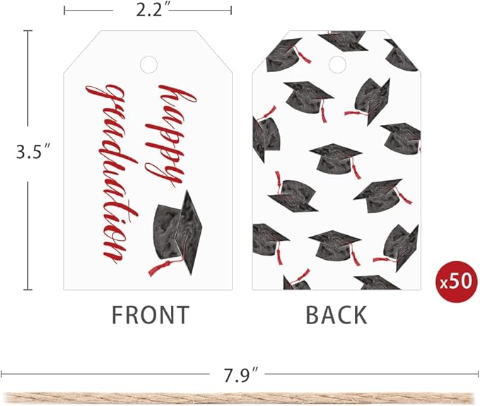 50 Pcs Graduation Gift Tags, Congrats Grad Party Favors Gift Tags - Image 4