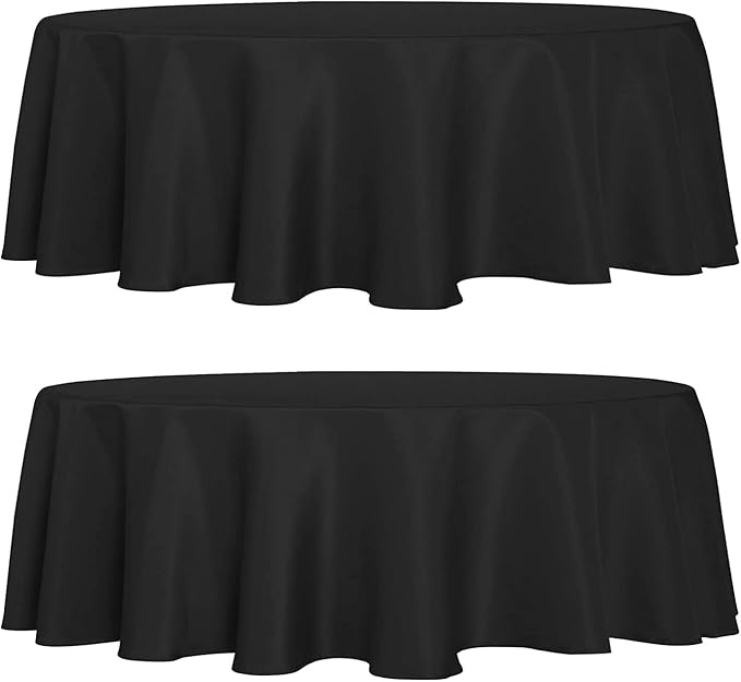 sancua 2 Pack Round Tablecloth 60 Inch Black, Stain and Wrinkle Resistant Table - Image 9