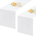 2 Pack White Table Runner 12 x 72 Inch Solid Color Farmhouse Runners Coffee by mylacerhome