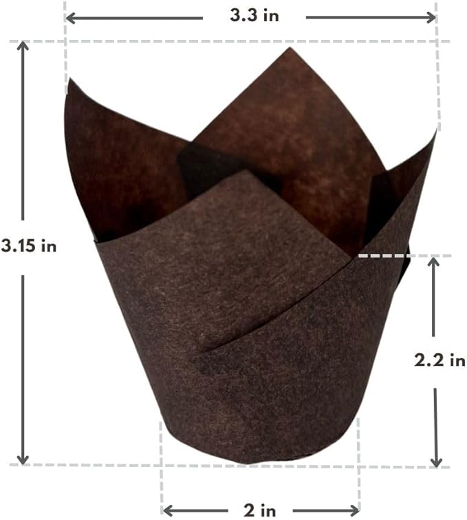150-Pack Nordic Paper Brown Tulip Muffin Liners - Image 2