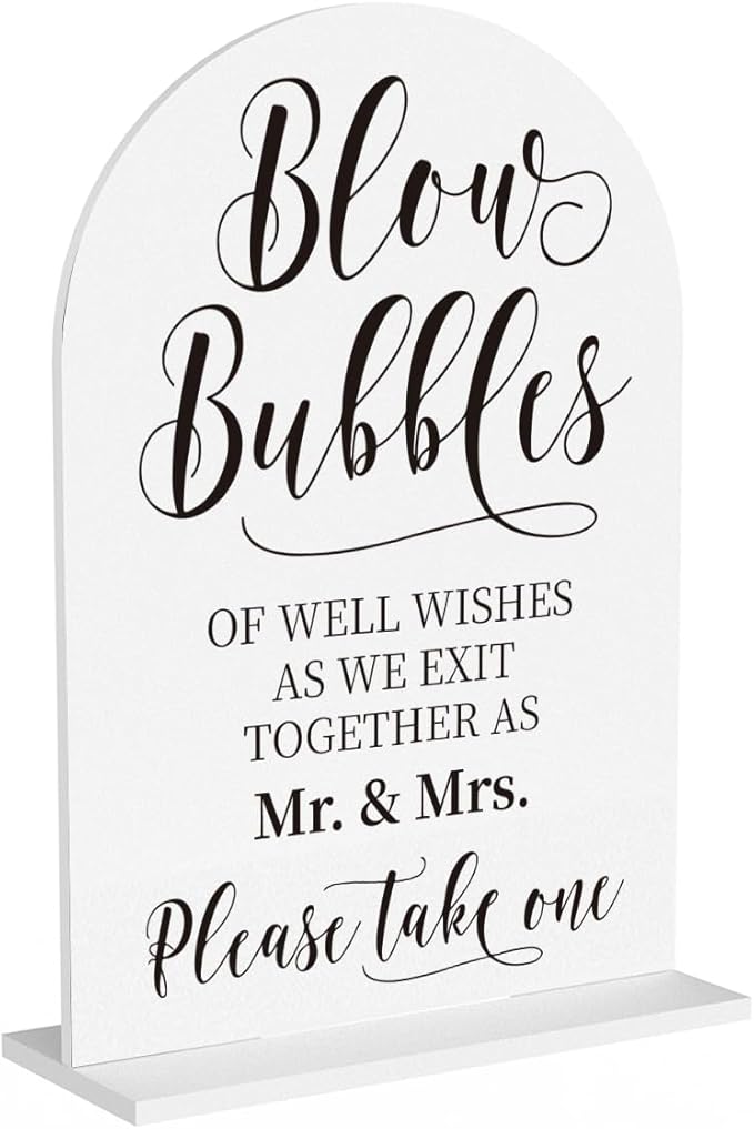 Wedding Blow Bubbles Sign, Blow Bubbles Desk Decor, Wedding Ceremony Party by Unknown
