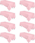 8 Pack Pink Tablecloth 60 x 126 Inch Rectangular Tablecloths by Heneger