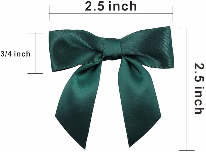 2.5" Hgzgch Dark Green Ribbon Bow - Image 2