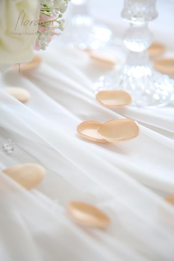 Floroom 300pcs Rose Petals Champagne Gold Faux Silk Flower Petals - Image 4