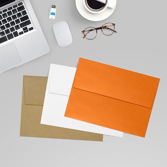 LUXPaper A7 Invitation Envelopes | Peel & Press | 5 1/4" x 7 1/4" | Flame - Image 9