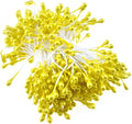 HAHIYO 700Pcs 3mm Yellow Gold Pearl Double Head Flower Pistil Hand-Made by HAHIYO