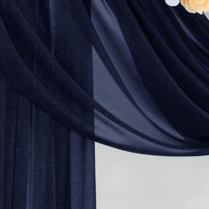 Navy Blue Wedding Arch Draping Fabric 4 Panels 29" x 20 FT Navy Wedding Drapes - Image 4
