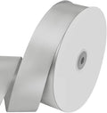1-1/2" Wide x 100 Yards Single Faced Polyester Silvery Satin Ribbon, Gift by KMERLIFE