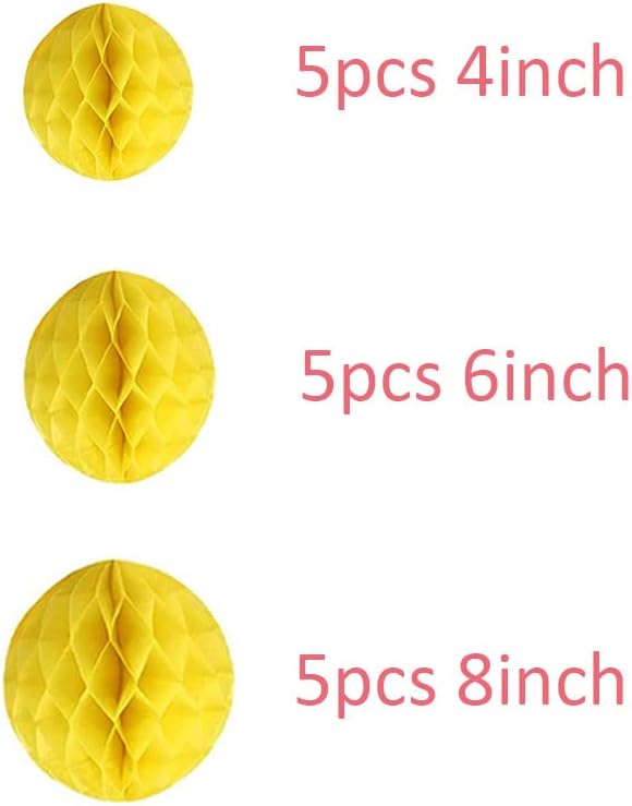 15pcs Honeycomb Balls Decorations 4'' 6'' 8'' Party Honeycomb Ball Flowers - Image 2