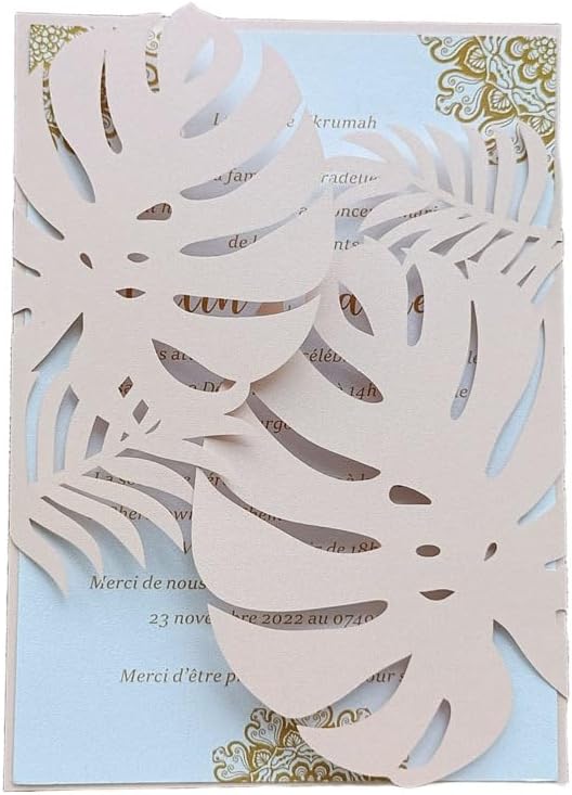 MillaSaw Flower Laser Cut Invitations Pink Plame Invitation Jacket - Image 6
