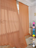 Window Brown Sheer Curtains 48 Inches Width 72 Inches Long 2 Panels Sheer by L%26TEC