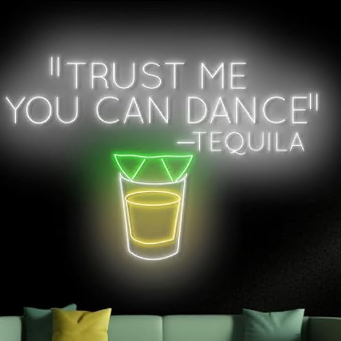 Trust Me You Can Dance Tequila Neon Sign, Cocktail Neon Light, Bar Pub Wall Art - Image 2