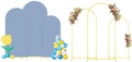 Arch Backdrop Stand and Cover Set of 3 6FT 6.6FT 7.2FT Dusty Blue Spandex Arch by OMKSIH